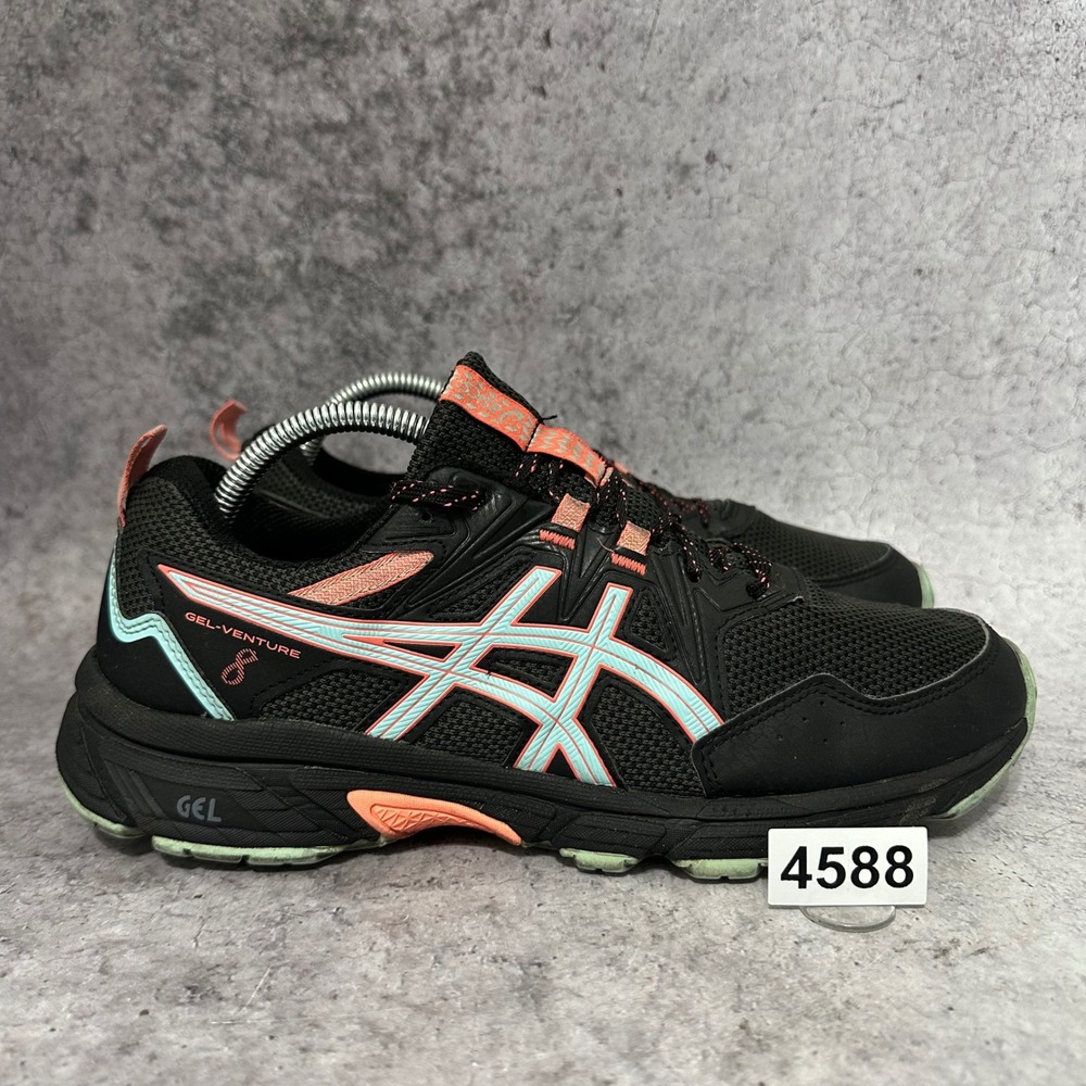 Asics Gel Venture 8 Sneakers Womens 11 Black Trail Running Shoes Wide 1012A706